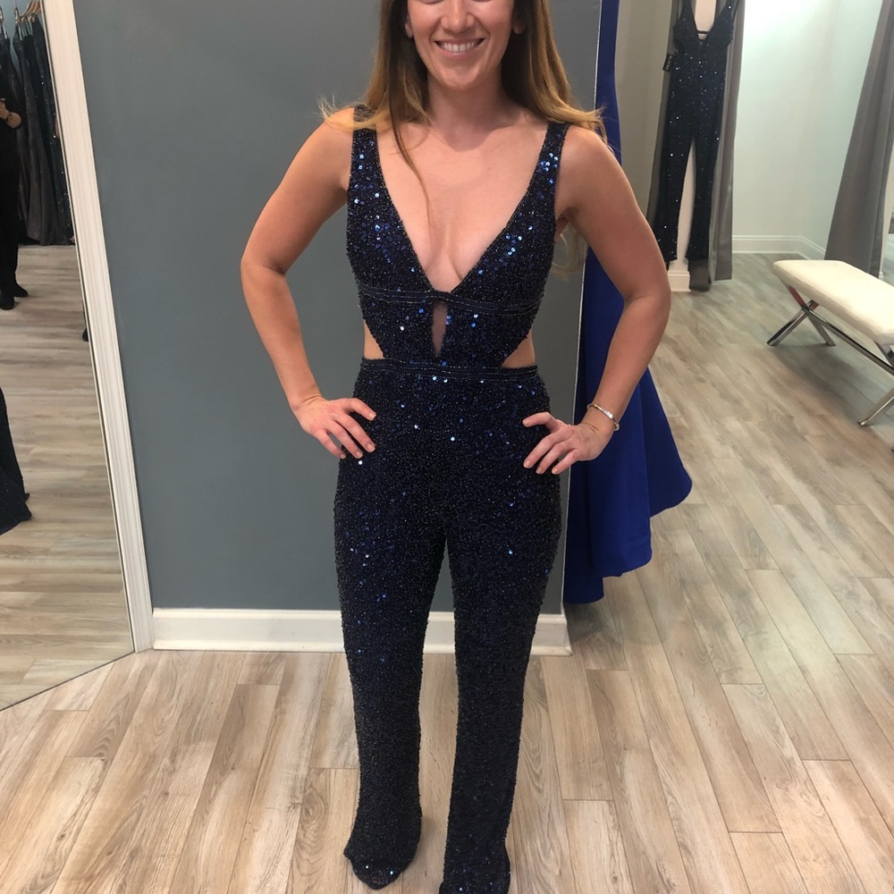 Sequenced Navy Blue Romper NYE or Prom